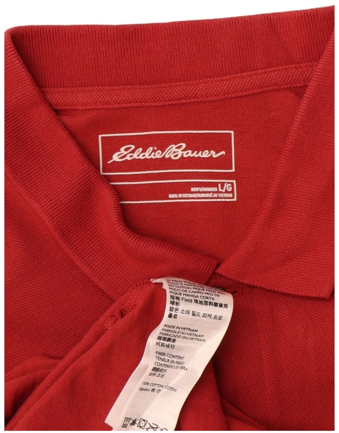 Eddie Bauer Polo para hombre grande de algodón rojo