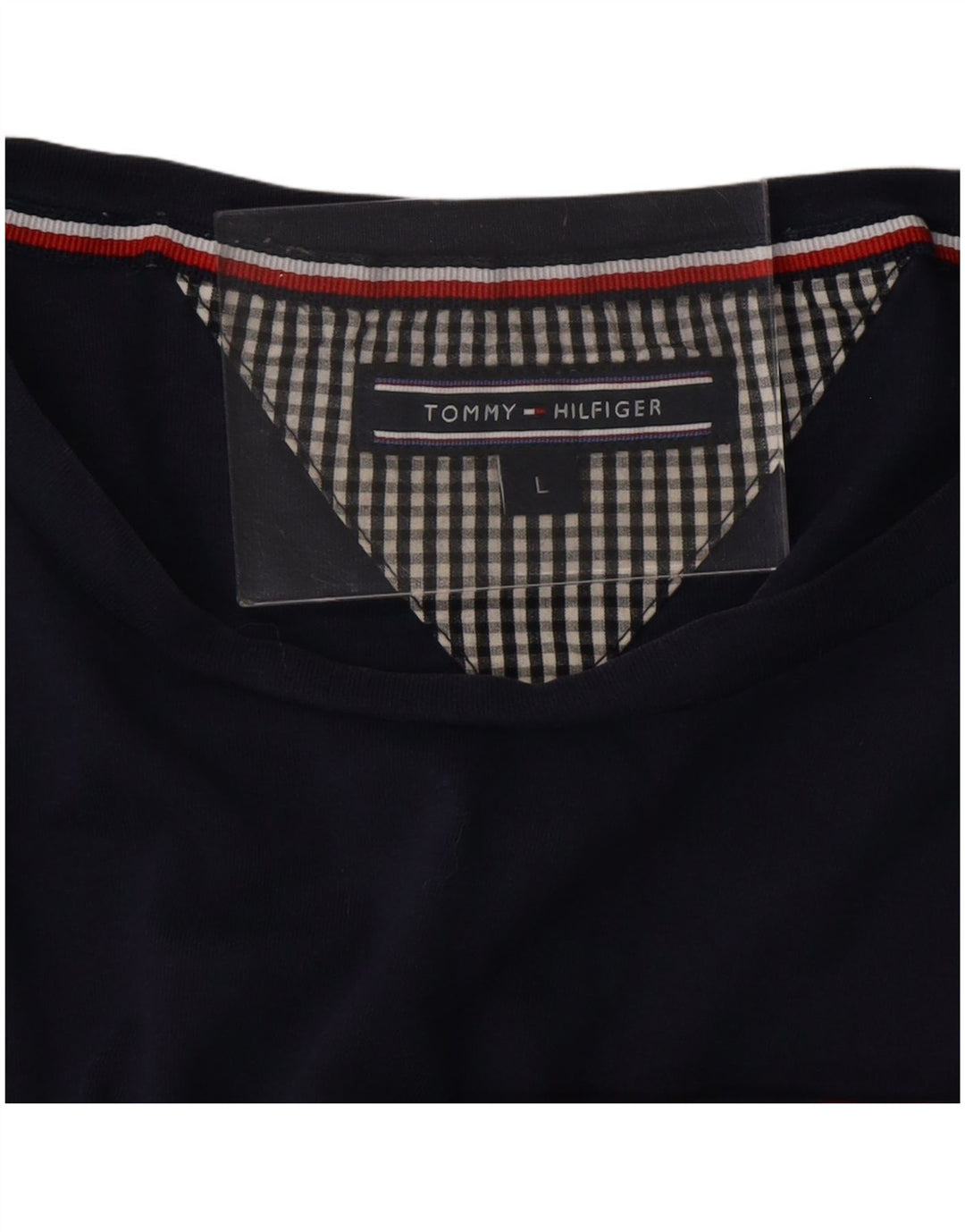 TOMMY HILFIGER Camiseta gráfica para hombre Top grande azul marino a rayas
