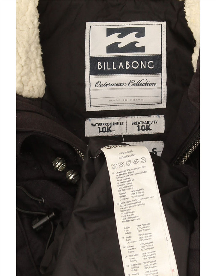 Billabong Chaqueta cortavientos con capucha para mujer UK 10 Small Black Polyamide