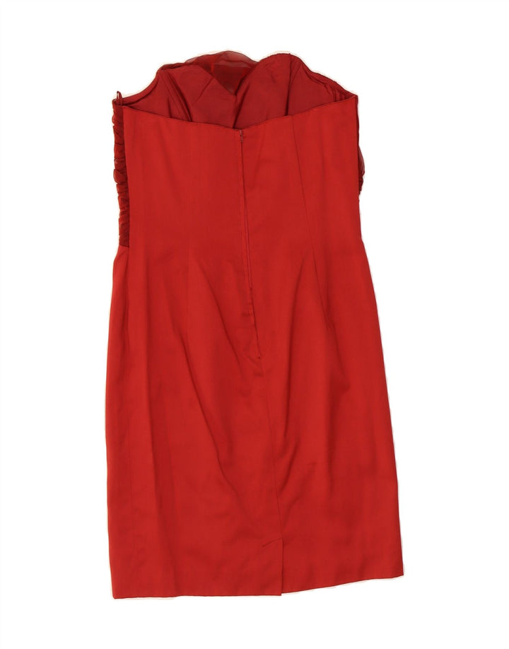 VINTAGE Womens Strapless Dress UK 8 Small Red Vintage Vintage and Second-Hand Vintage from Messina Hembry 