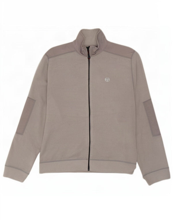 Sergio Tacchini Chaqueta polar para hombre UK 42 XL Gris a rayas