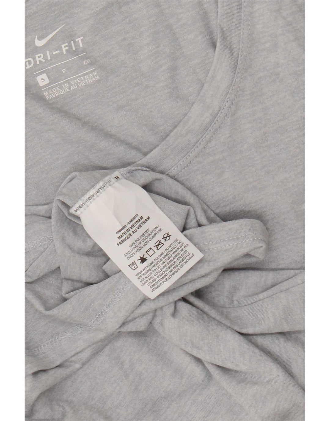 Nike Camiseta Dri Fit para Mujer Top UK 10 Small Gris Moteado Poliéster