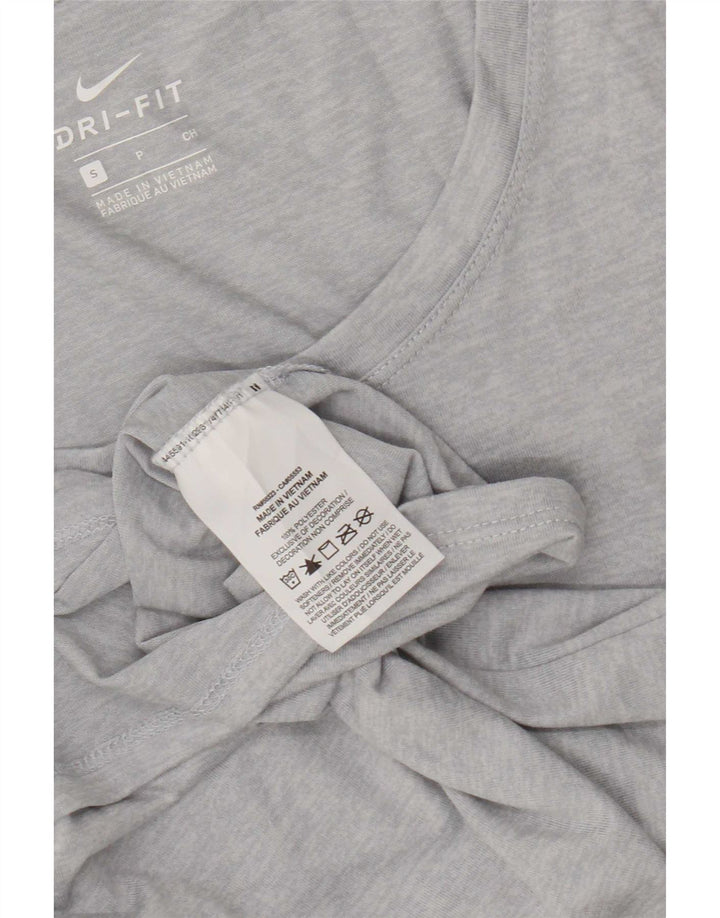 Nike Camiseta Dri Fit para Mujer Top UK 10 Small Gris Moteado Poliéster