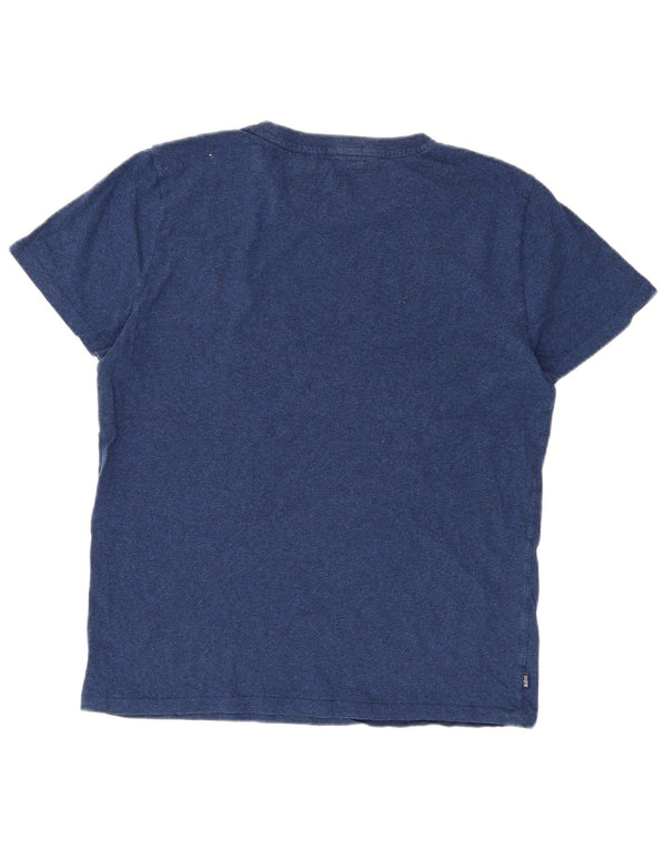 Superdry Hombre Camiseta Top XL Azul Marino Algodón