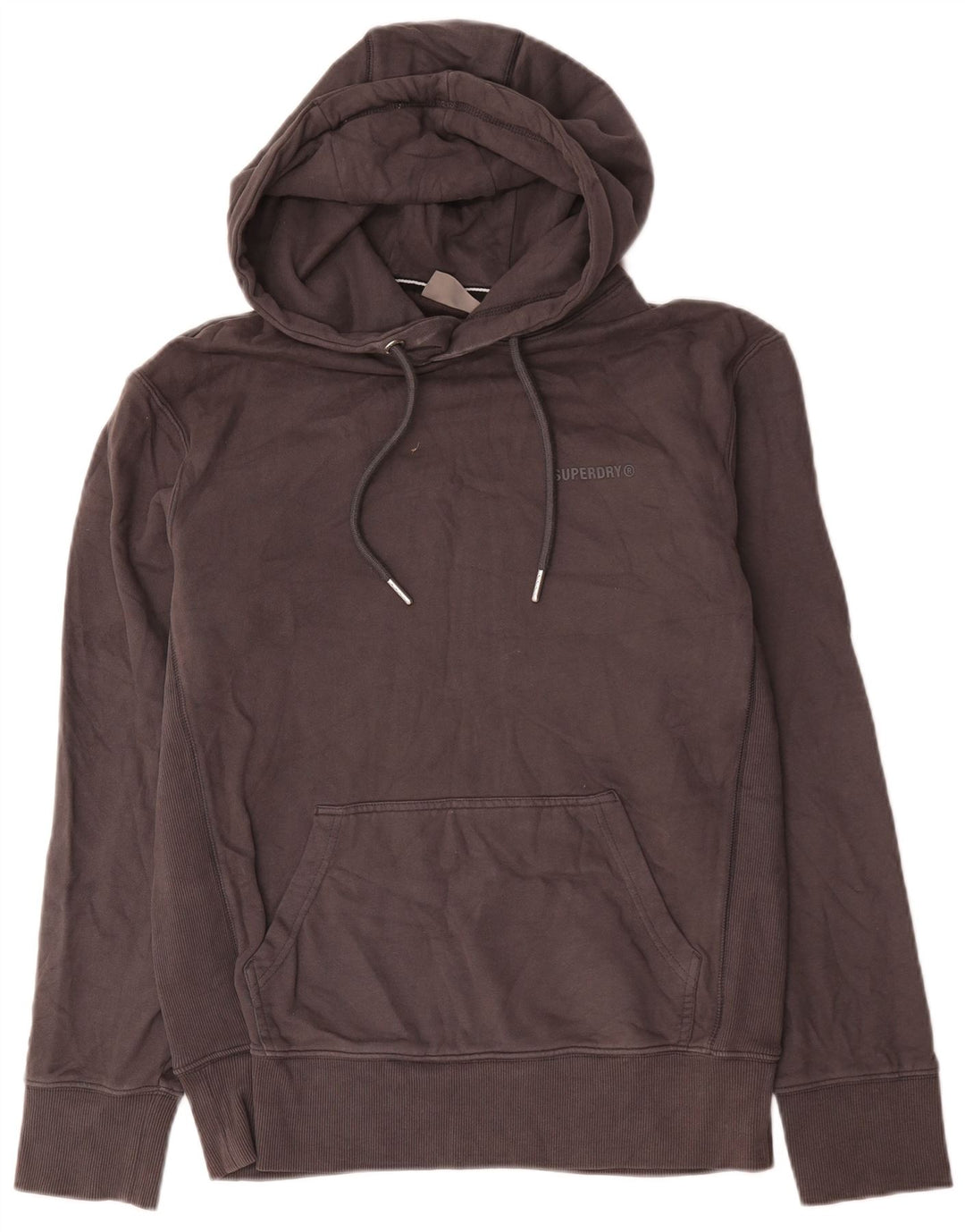 Superdry Jersey con capucha para hombre, talla pequeña, algodón gris