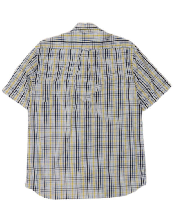 Gant Camisa Regular Fit De Manga Corta De Algodón A Cuadros En Azul Medio |