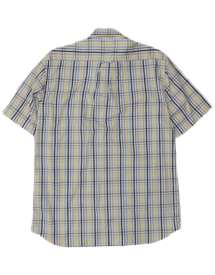 Gant Camisa Regular Fit De Manga Corta De Algodón A Cuadros En Azul Medio |