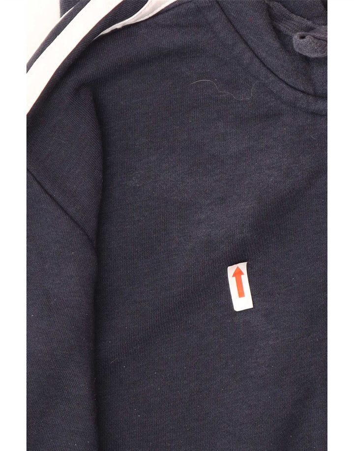 Adidas Hombre Zip Sudadera Con Capucha Suéter Medio Azul Marino Algodón