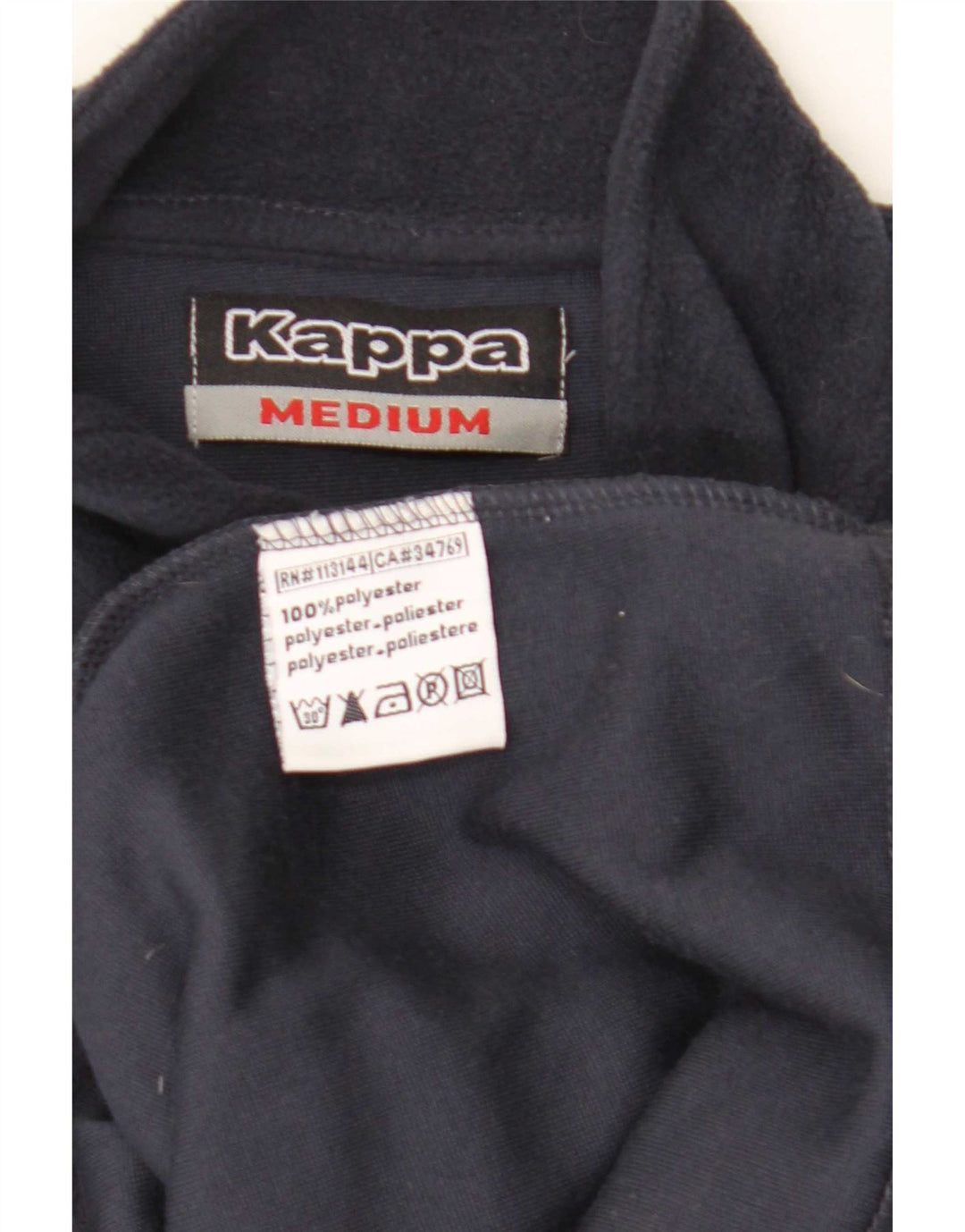 Kappa Jersey de forro polar con cremallera y cuello para mujer UK 12 Medium Azul marino Poliéster