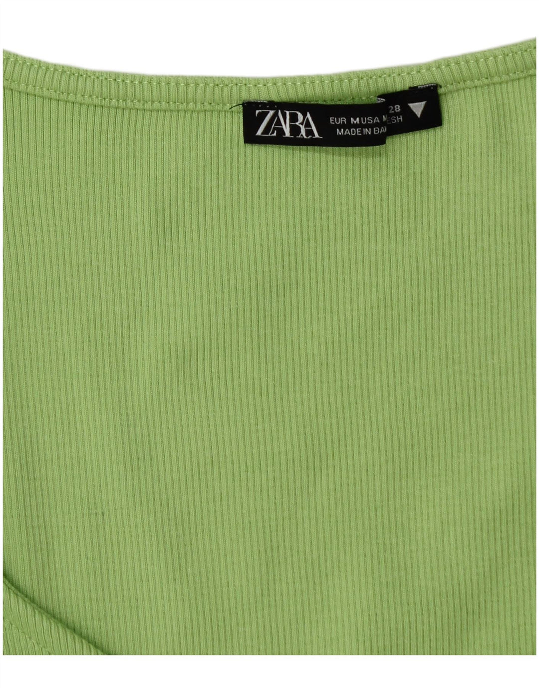 Zara Mujer Blusa Corta Top UK 42 Verde Medio