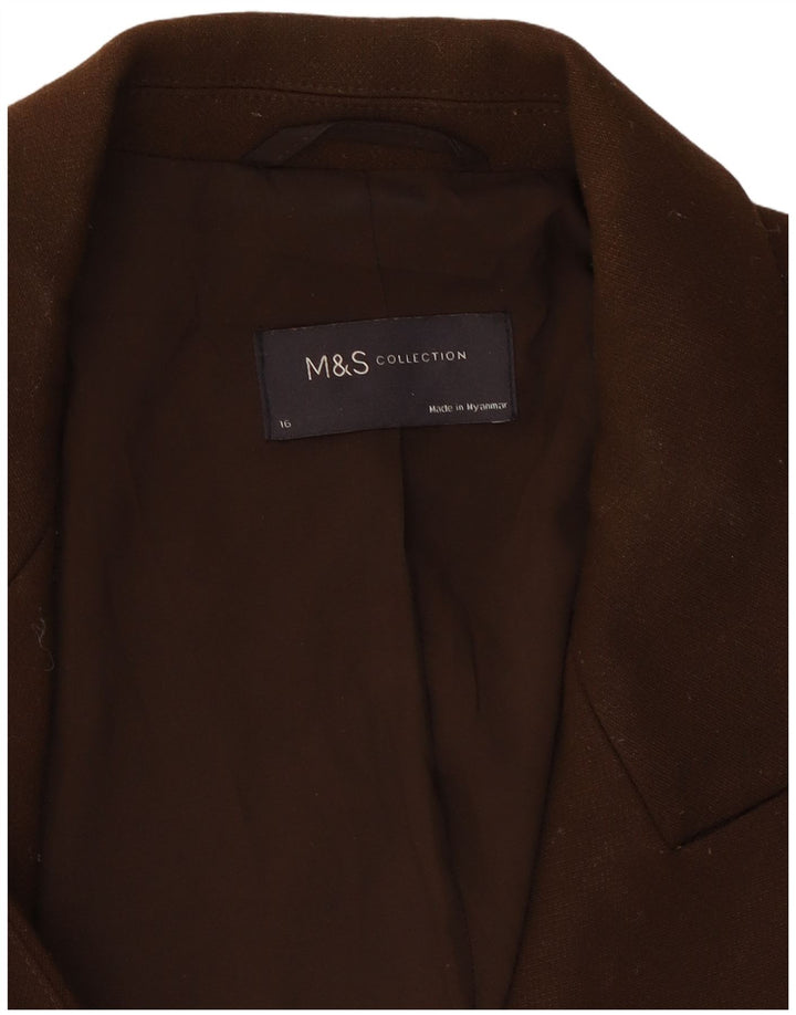 Marks & Spencer Chaqueta tipo blazer con doble botonadura para mujer UK 46 Grande Marrón