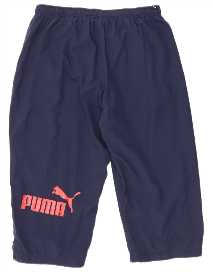 PUMA Bermudas deportivas gráficas para hombre XL Poliéster azul marino