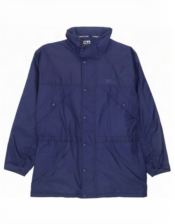 Fila Chaqueta cortavientos con capucha para hombre UK 40 Large Nylon azul marino