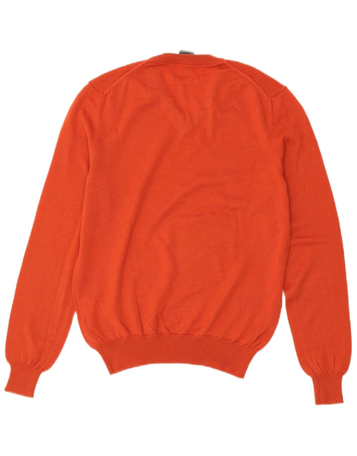 Calvin Klein Suéter con Cuello en V para Hombre Pequeño Lana Virgen Naranja