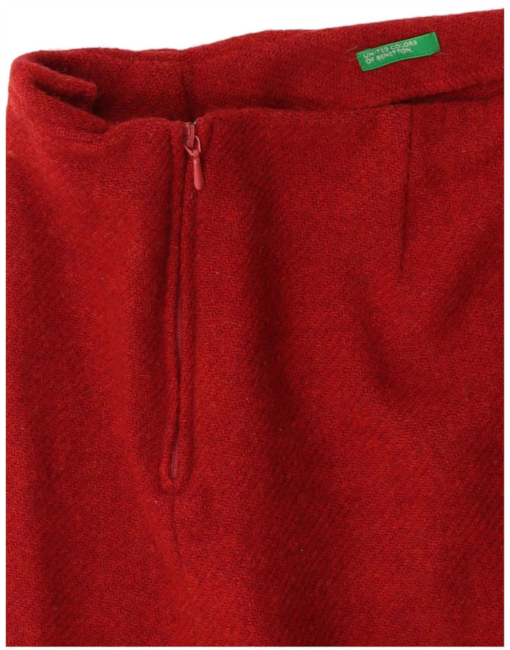 BENETTON Minifalda para mujer W26 pequeña burdeos