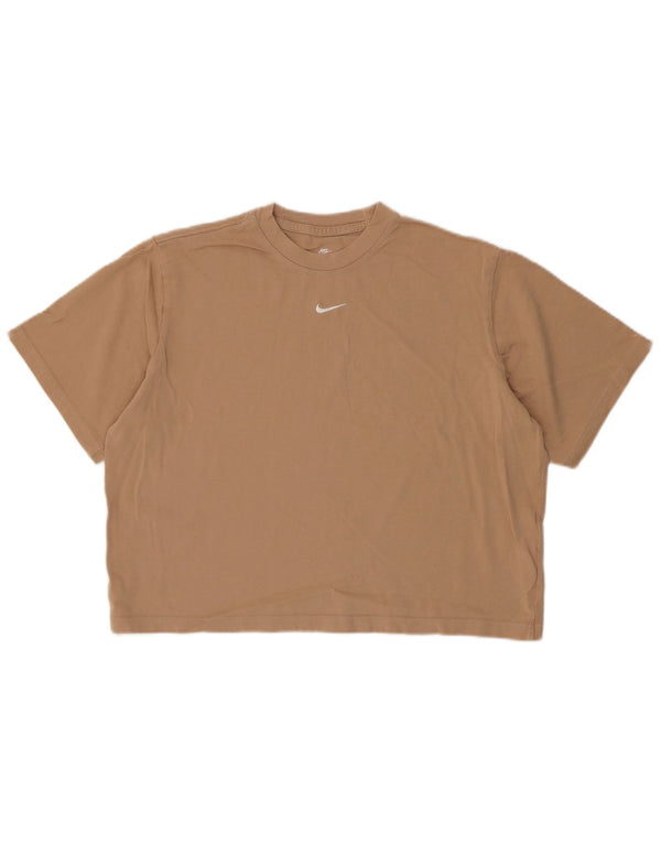 Nike Camiseta corta para mujer UK 44 Algodón beige medio