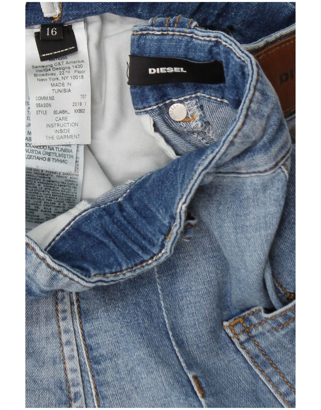 DIESEL Shorts Vaqueros Niña 15-16 Años W28 Azul Algodón