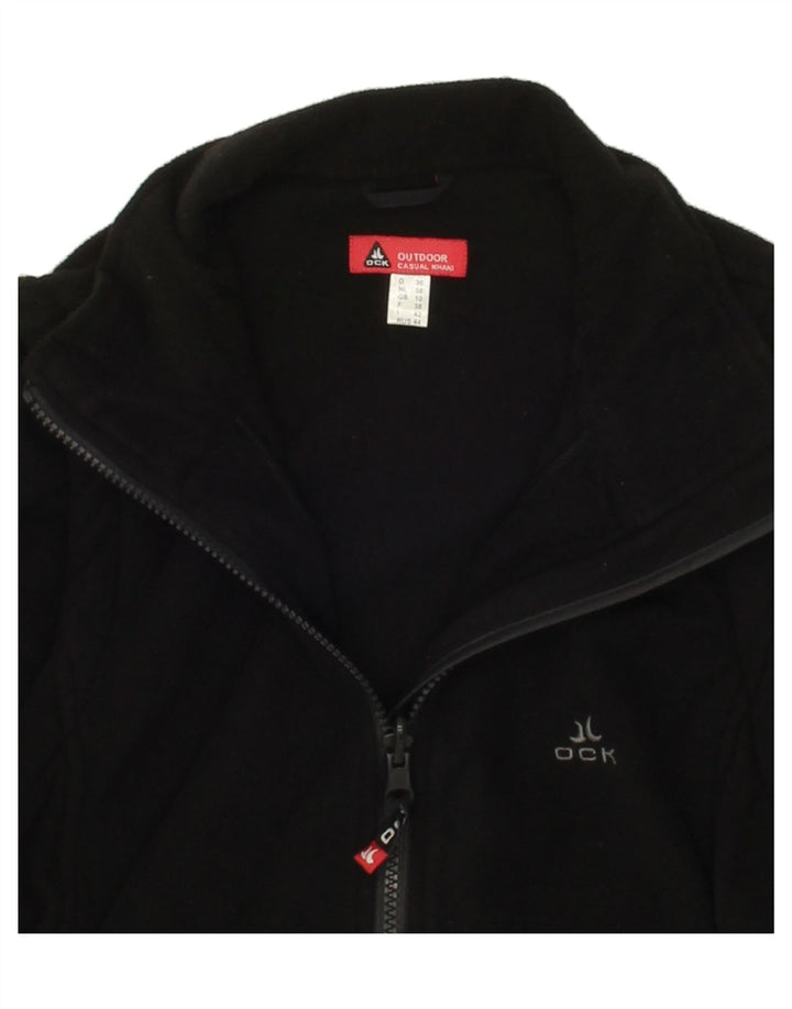 VINTAGE Womens Fleece Jacket UK 10 Small Black Polyester Vintage Vintage and Second-Hand Vintage from Messina Hembry 