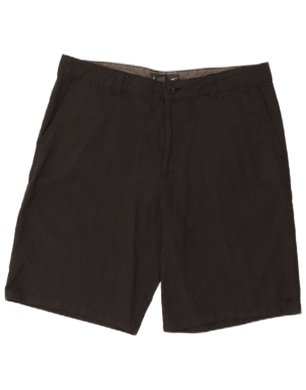 O'Neill Mens Chino Shorts W36 Large Black Check Polyester