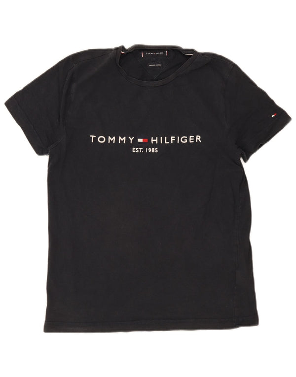 Tommy Hilfiger Camiseta gráfica para hombre Top Small Black Cotton
