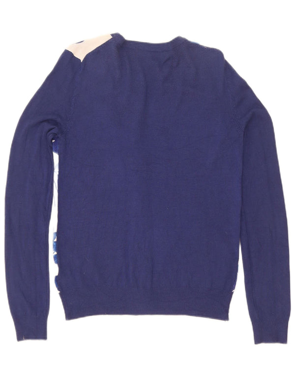 Marks & Spencer Suéter tipo cárdigan para mujer UK 8 Small Viscosa floral azul marino