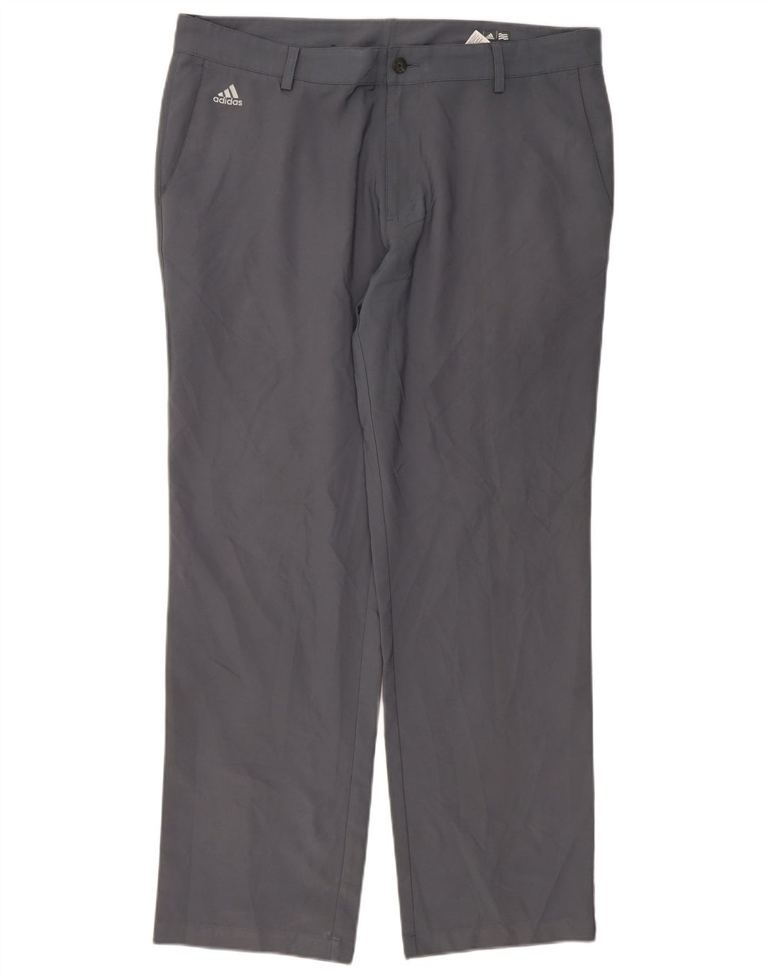 Adidas Pantalón chino recto Climalite para hombre W38 L32 Poliéster gris