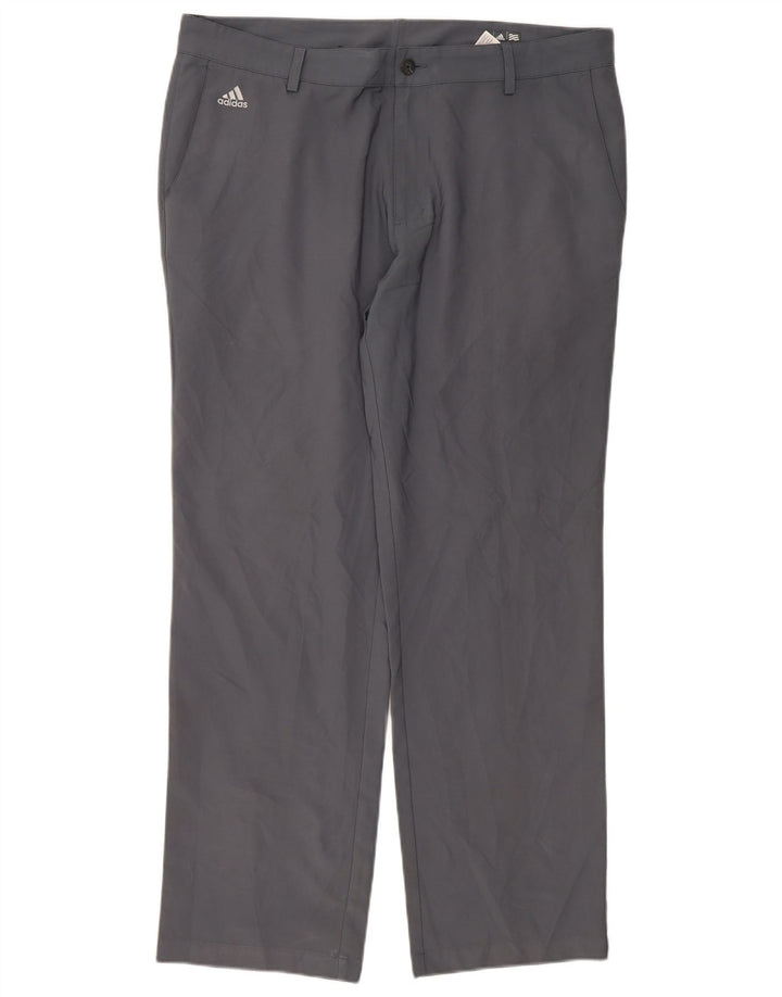 Adidas Pantalón chino recto Climalite para hombre W38 L32 Poliéster gris