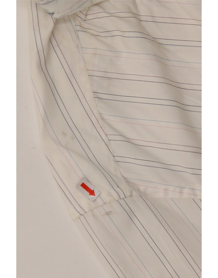 MASSIMO DUTTI Camisa Hombre Talla 43 Grande Algodón Rayas Blancas