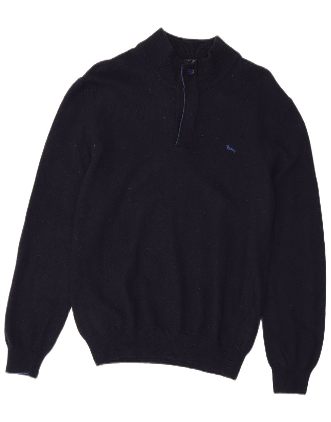 Harmont & Blaine Suéter tipo jersey con cuello y cremallera para mujer Reino Unido 12 Lana azul marino mediana