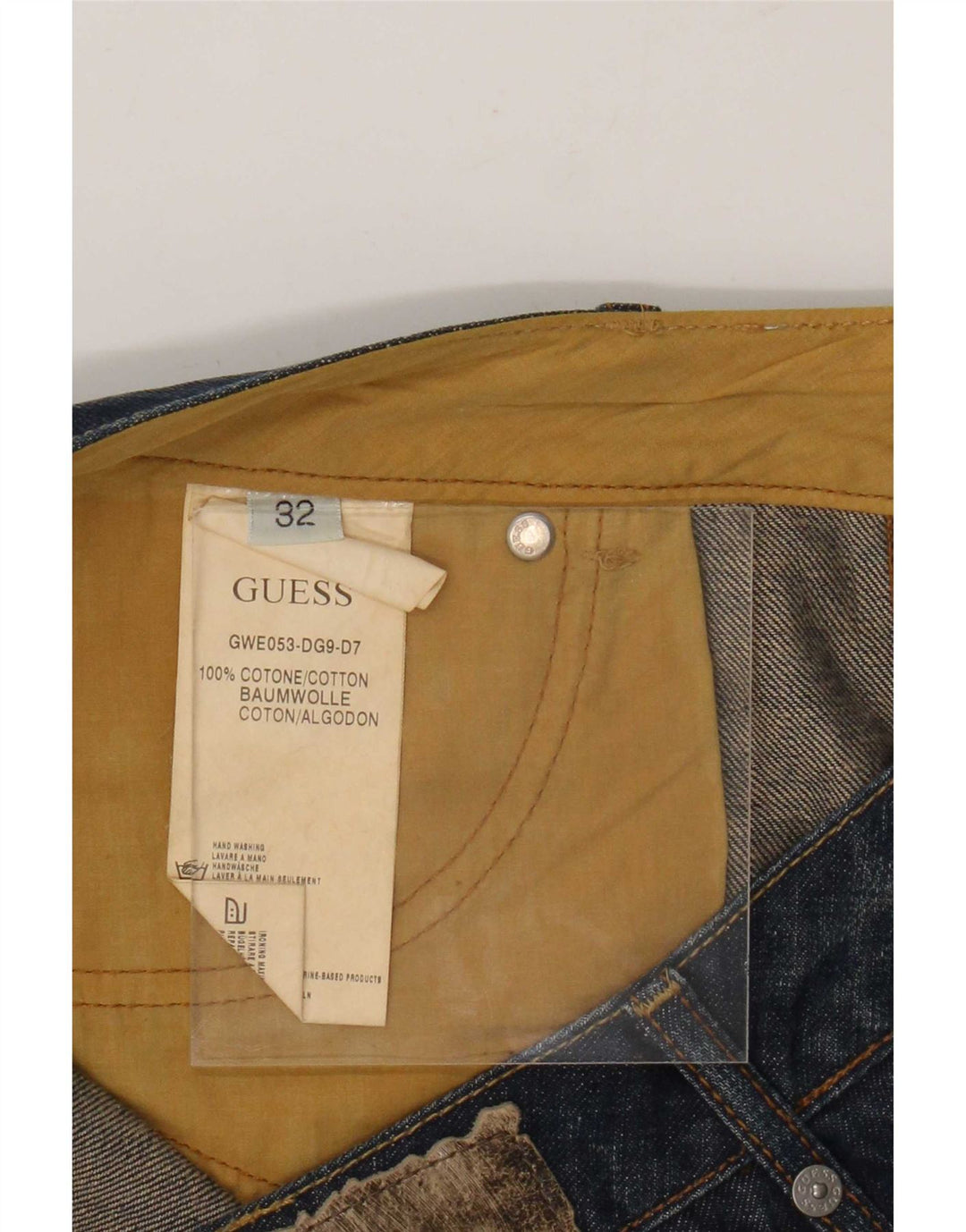 Guess Mujer Mini Falda Vaquera W32 Grande Algodón Azul Marino