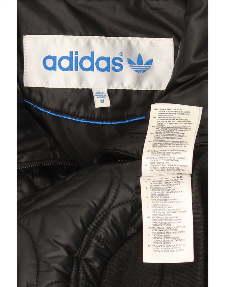 Adidas Mujer Bomber Chaqueta Acolchada Reino Unido 12 Mediano Negro Poliéster