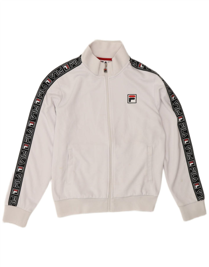 FILA Chaqueta de chándal con gráfico para mujer UK 40 Large White Colourblock
