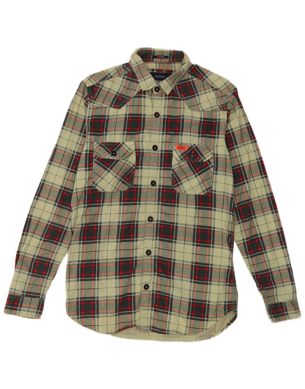 Superdry Camisa De Franela De Corte Slim A Cuadros Con Cuadros Verdes Grandes