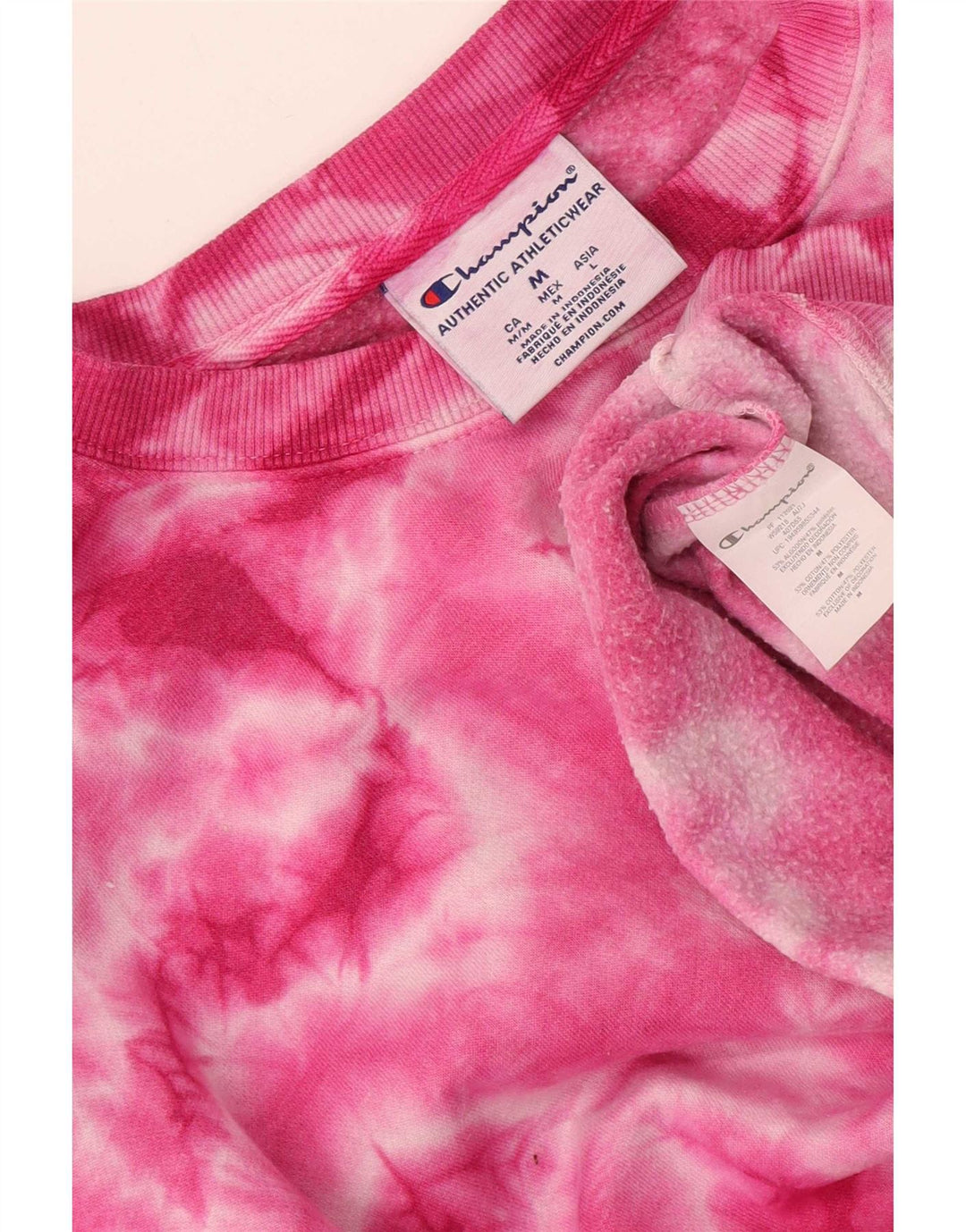 Champion Sudadera extragrande para mujer, talla 44, color rosa medio, teñido anudado