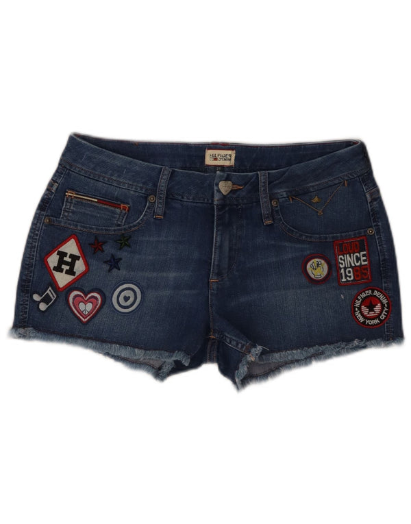 Shorts De Mezclilla Con Gráficos Para Mujer Tommy Hilfiger W29 Algodón Azul Medio