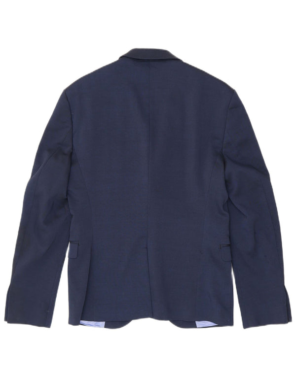 Zara Chaqueta tipo blazer de 2 botones para hombre EU 46 Small Azul marino Poliéster