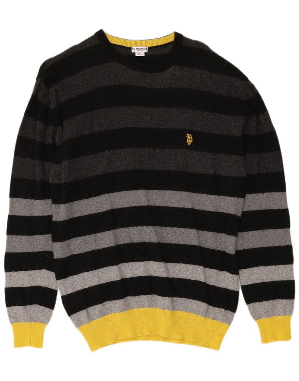Asociación de Polo de EE. UU. Suéter tipo jersey con cuello redondo para hombre 2XL Rayas multicolores