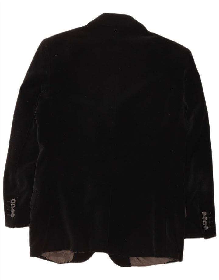 Vintage hombres 3 botones terciopelo Blazer chaqueta Reino Unido 38 medio negro