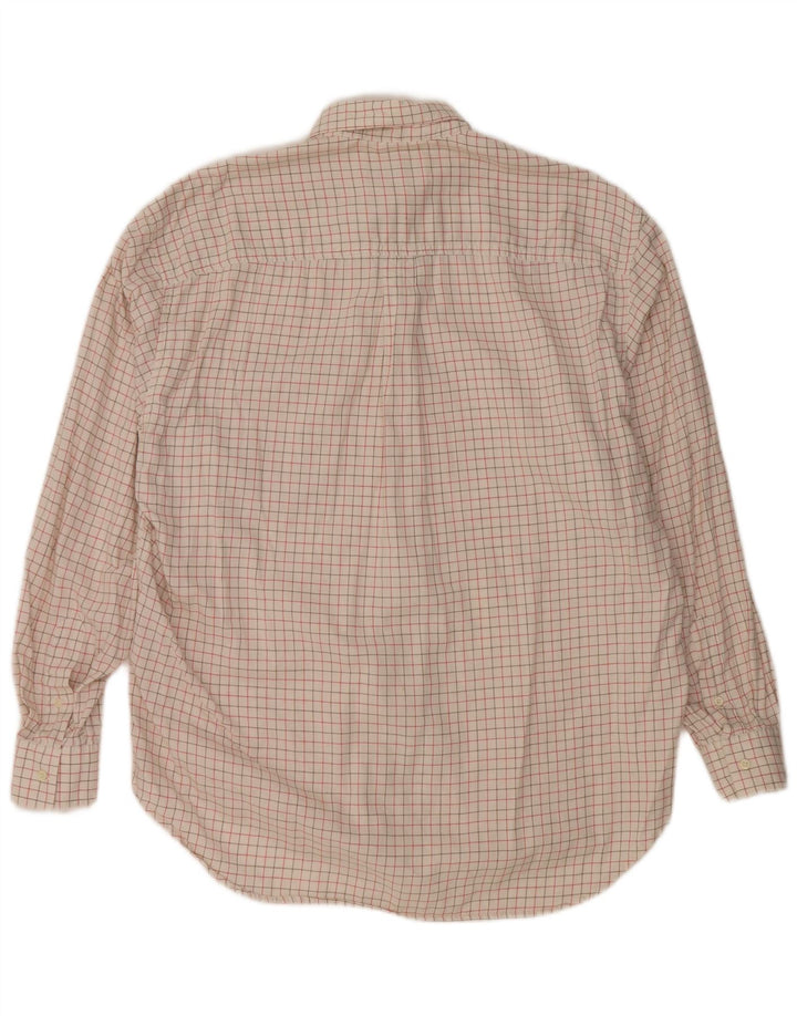 VINTAGE Camisa para hombre Talla 41 Algodón a cuadros blanco grande