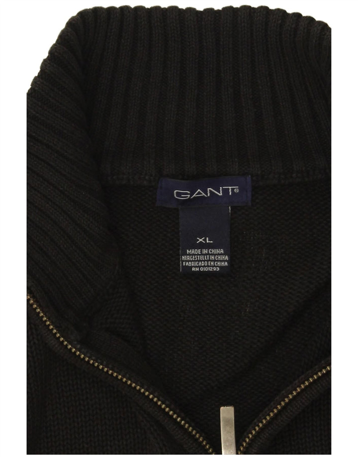 Gant Suéter tipo cárdigan para hombre XL Lino negro