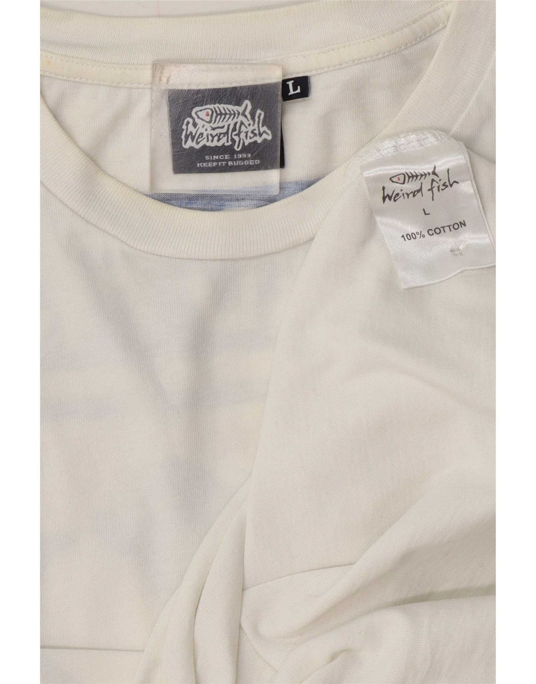 Weird Fish Camiseta gráfica para hombre Top grande de algodón blanco