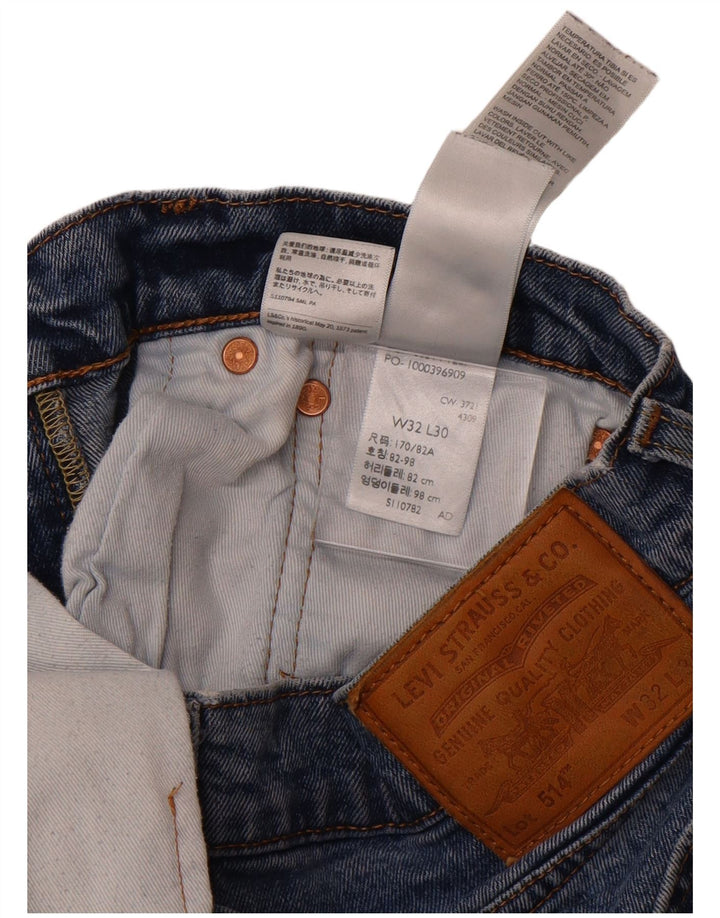 LEVI'S Mens 514 Straight Jeans W32 L30 Blue Cotton