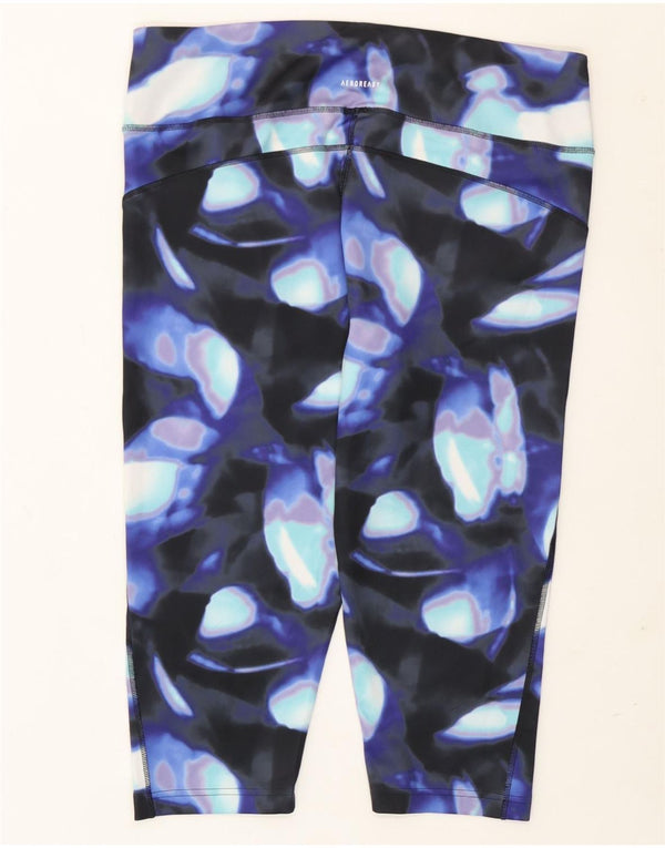 Leggings Adidas Aeroready con estampado abstracto para mujer, talla 24/26, 2XL, azul marino