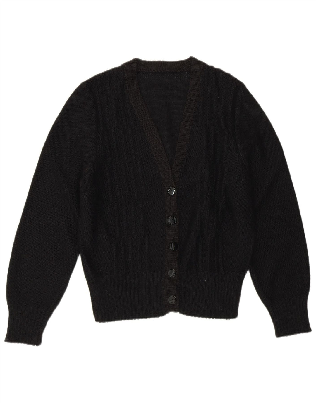Vintage mujer Cardigan suéter Reino Unido 10 pequeño negro