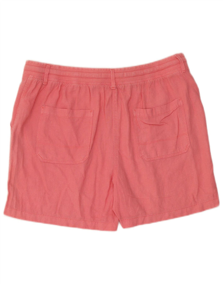 Marks & Spencer - Pantalones cortos para mujer (talla 40, talla grande, 34, lino rosa)