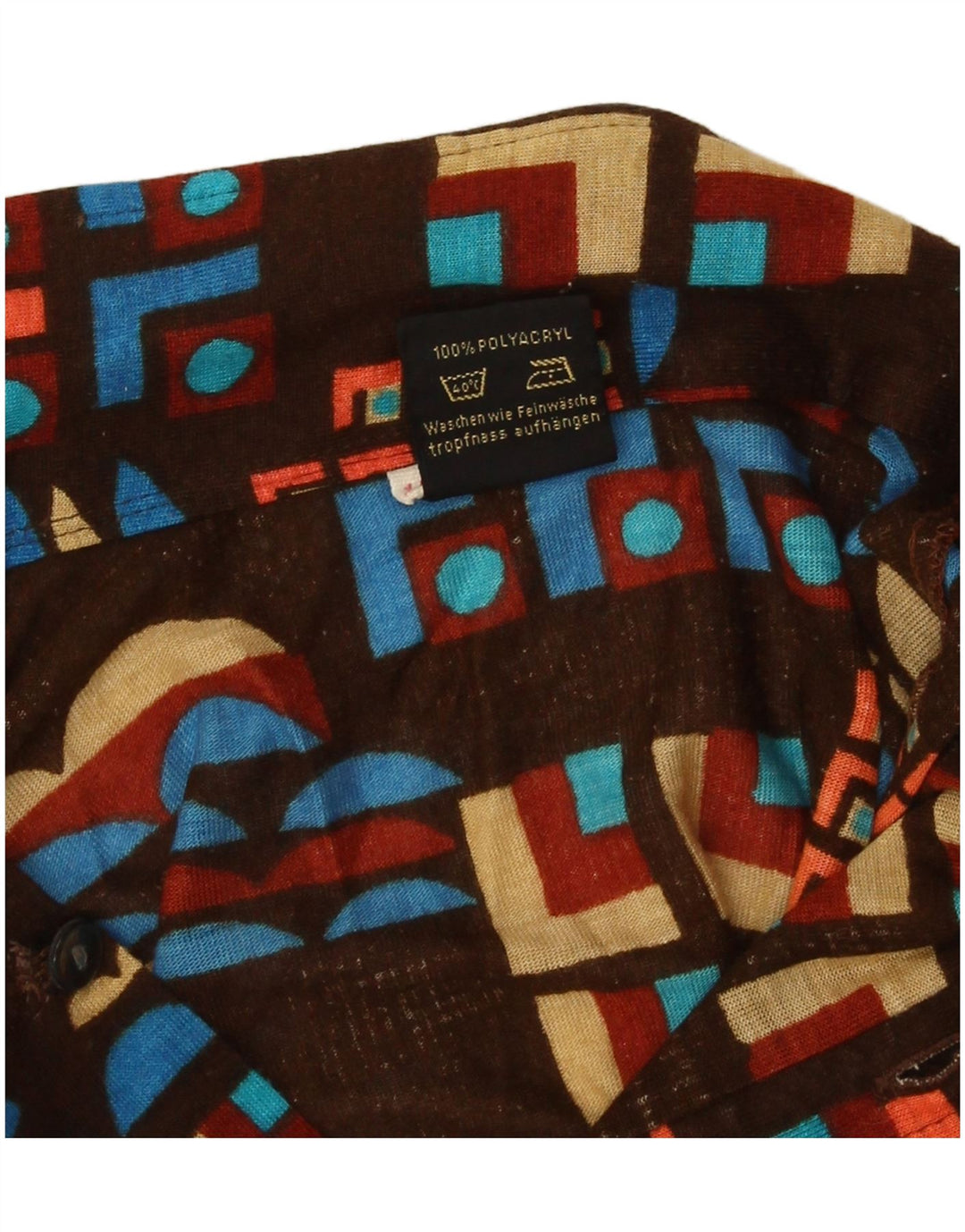 Camisa Niño Vintage 11-12 Años Marrón Geométrico Poliacrílico