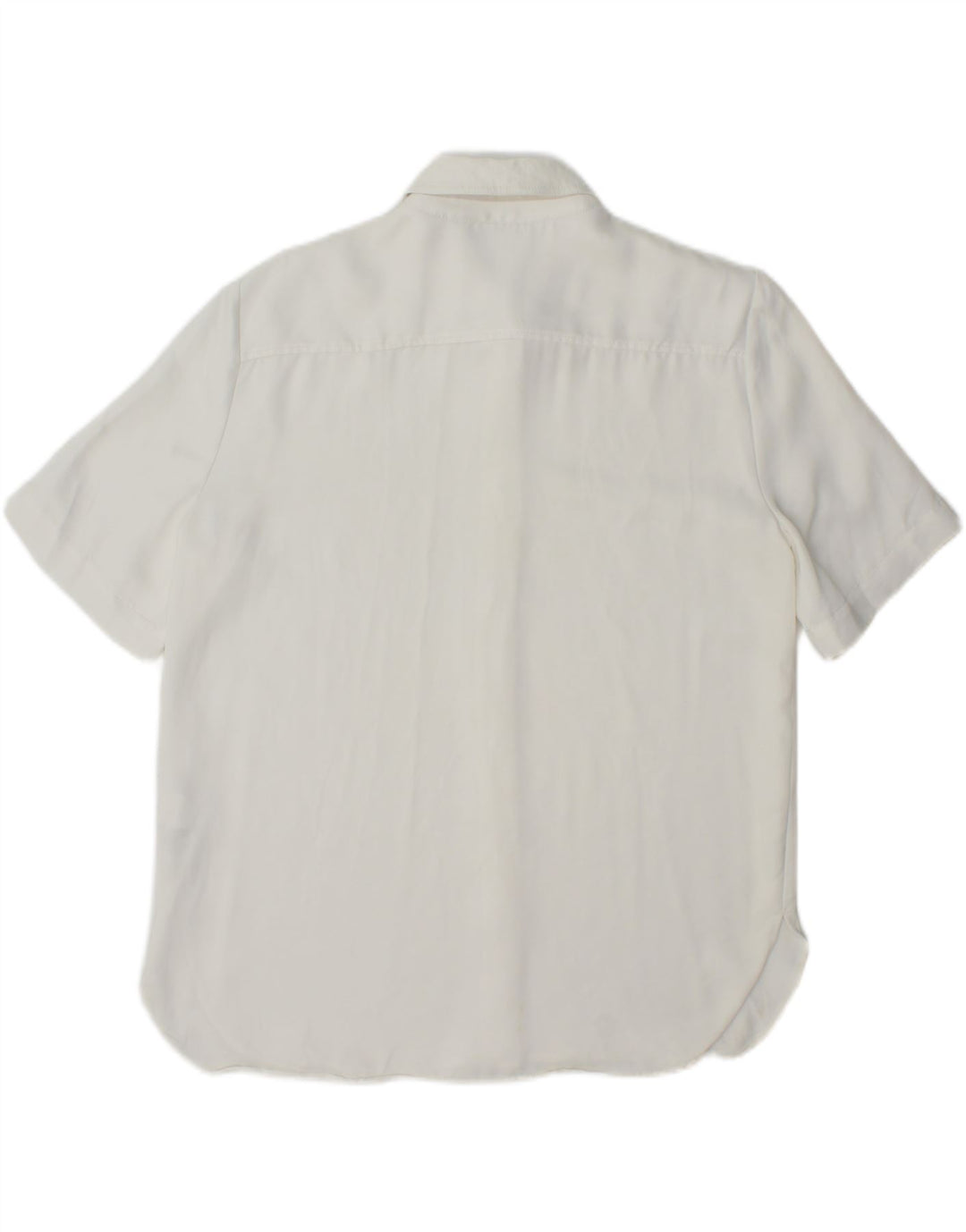 Zara Mujer Camisa Manga Corta UK 44 Medium Viscosa Blanca