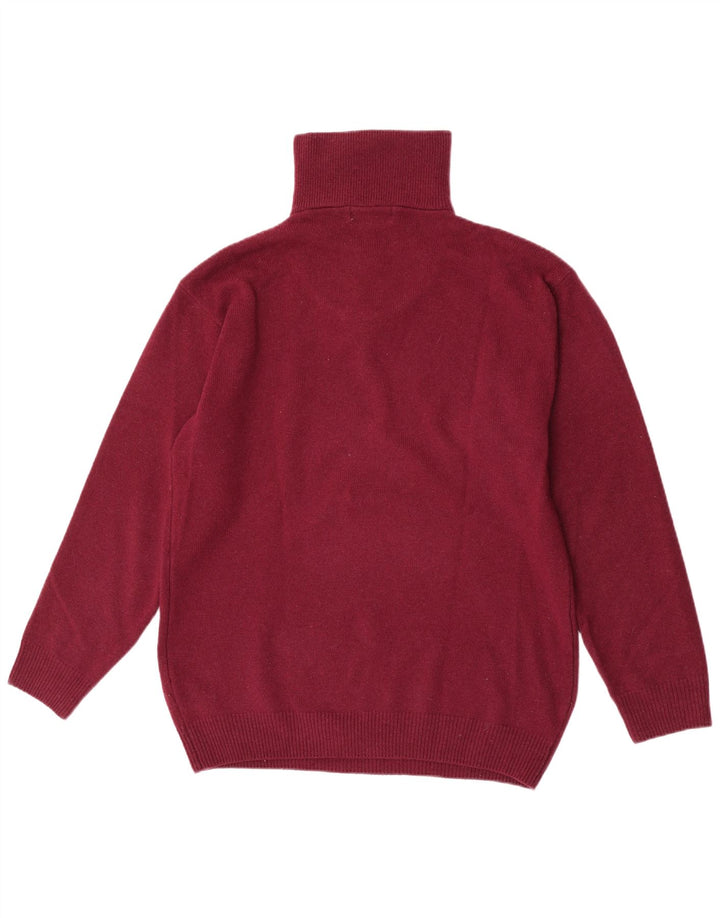 Tardini - Jersey con cuello y cremallera para hombre, talla grande, lana burdeos