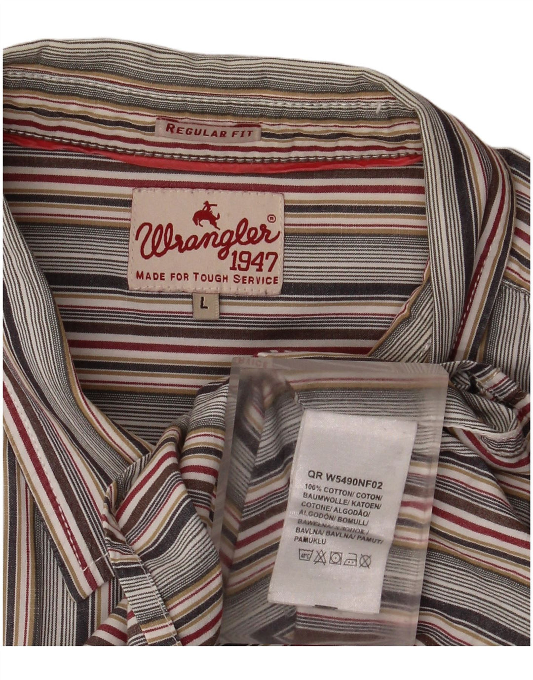 Wrangler Camisa De Hombre Grande De Algodón A Rayas Multicolores