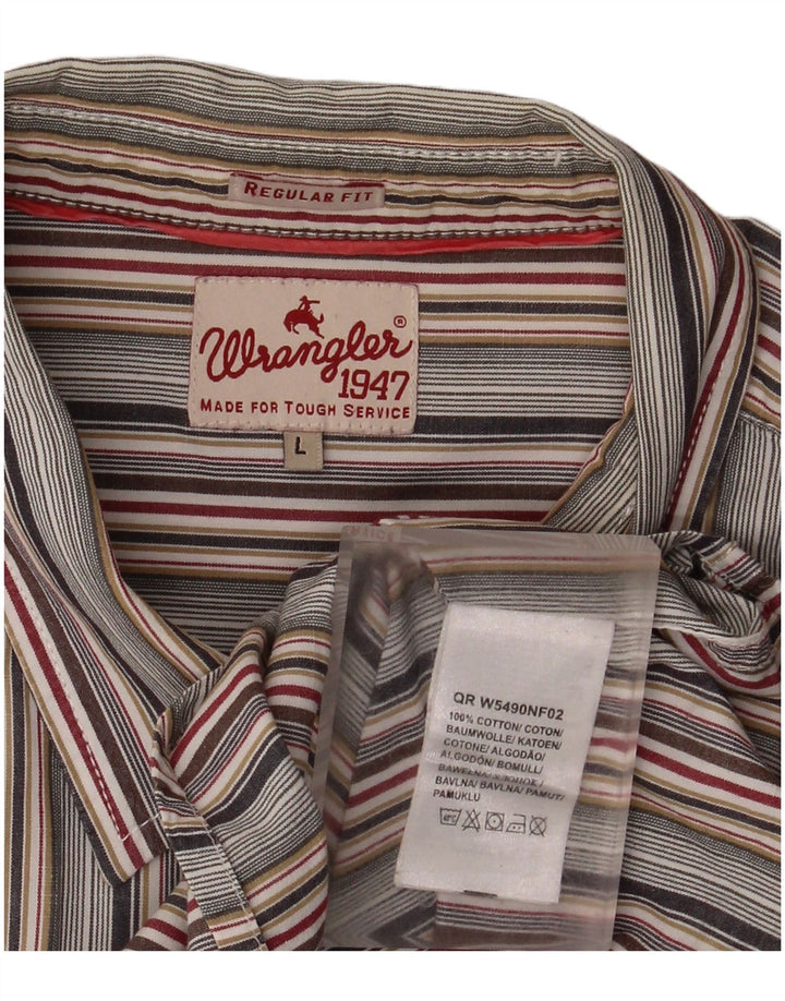 Wrangler Camisa De Hombre Grande De Algodón A Rayas Multicolores